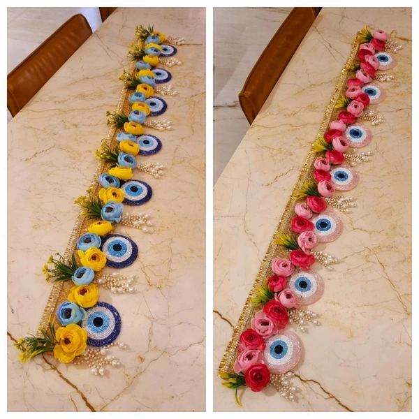 New peony grasss bandanwar with evil eye 40 inches