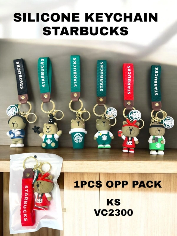 New designs added in premium quality keychains Starbucks and football