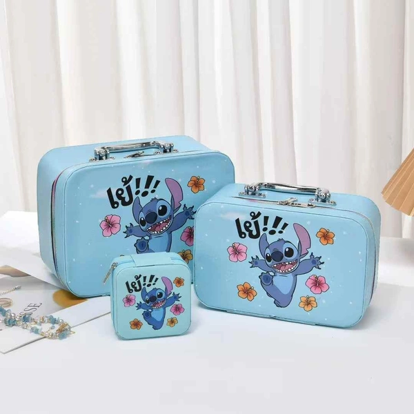 Premium quality set of 3 vanity case 6 designs available. Character choice available  - karomi