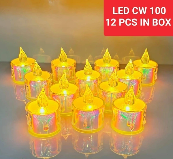 Holographic led candles in small size Buy 1 box of 12 pcs