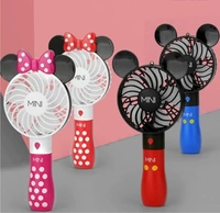 New mickey minnie theme usb charging hand fan with led