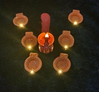 Combo of 6 water diya with 1 peacock water diya