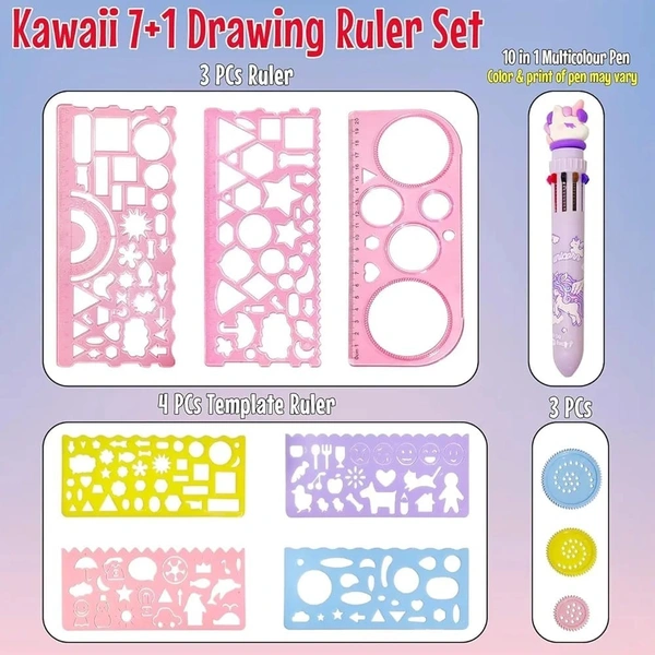 New scale combo With 2 stencil scales, 1 spirograph scale, 4 bead pencils Color random only