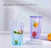 New arrival Star shaped glass sipper 300 ml Box packing
