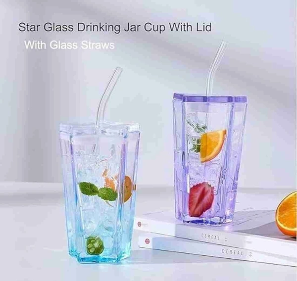New arrival Star shaped glass sipper 300 ml Box packing