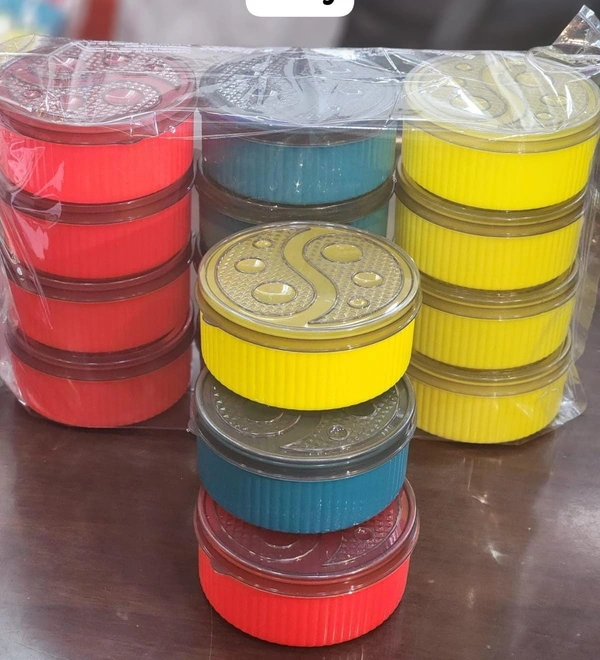New plastic round big dibbi for kanjak packs of 12