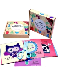 Children's Paper Cut Set, Scissors Craft Set for Children, DIY Scissors Skills for Children, Early Learning Development Toy in Nursery, Children's Safety Scissors + 48 Sheets of Paper. Design random only