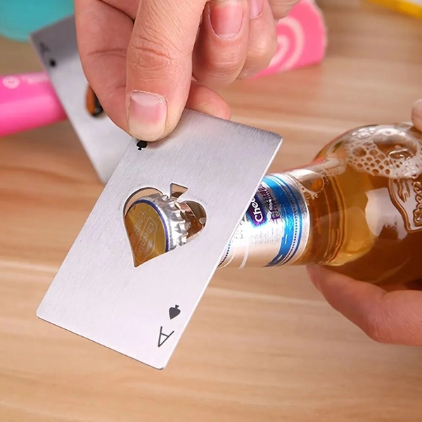 Metal card bottle opener