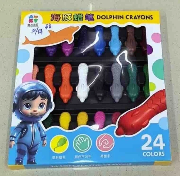 New arrival Premium quality dolphin 🐬 crayons pack of 24