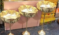 Lotus urli with stand set of 3 Bowl size 8 inches Height 16/14.5/12 inch.Real pic shared