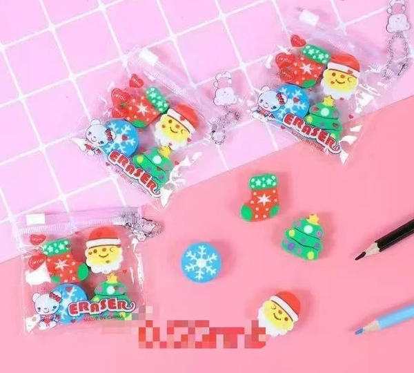 New mini Christmas erasers4 erasers in each pack