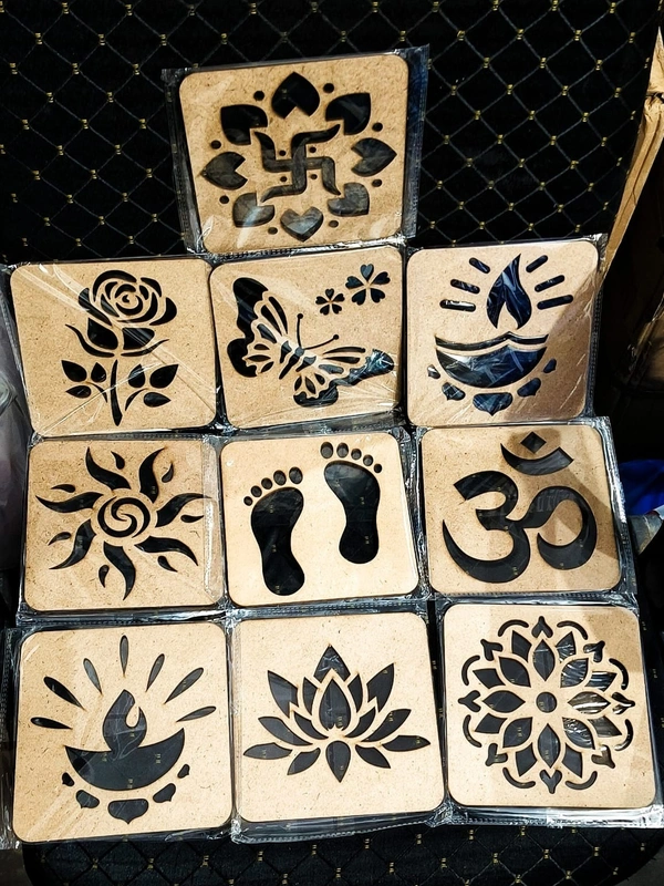 Mdf rangoli stencils set  of 10 for 