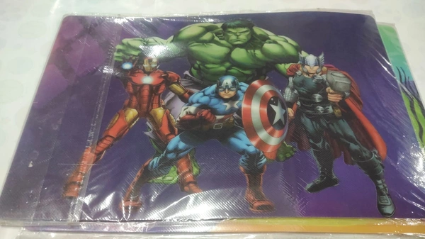 Kids pvc dining table mats set of 6 pcs 3 themes available Mermaid Avengers Space