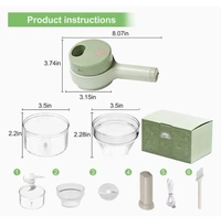 Homeoculture 4 in 1 Handheld Electric Vegetable Cutter Set (Multicolor, Pack of 1) - 0.5