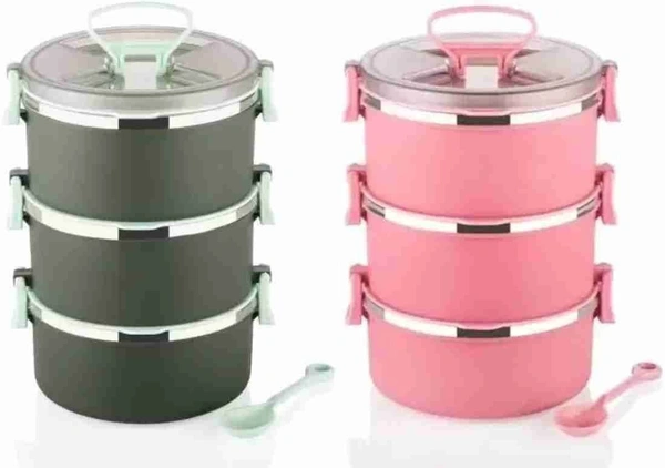 New 3 layer steel tiffin for adults