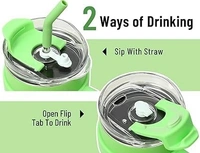 40oz Stainless Steel Insulated Water Bottle, Double Wall Vacuum, Tumbler with Handle, Straw, Lid