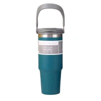 Travel Mug - 30 oz / 890 ml Double Wall Insulated Tumbler with Straw | Premium Steel Coffee Mug for Hot & Cold Drinks | Leak-Proof Design