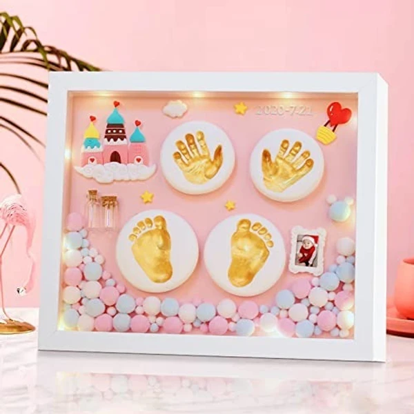 Baby Clay Hand and Foot Printing Kit with Frame for 0-5 Year Old (Decorative Accessories Included) | New Born Baby Kids Gifts | First Birthday
