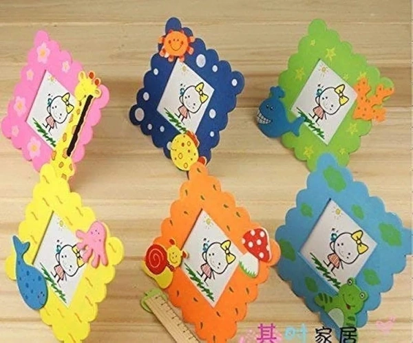 Woodem cute Animal design photo frame with stand