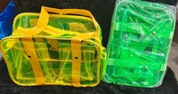 Most demading neon sling bags with two front pockets in stock now Use it for tuition, picnic, swimming and more Premium quality