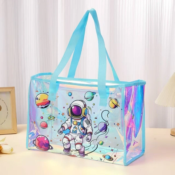 Holographic tote bags with zip 17 Inches plus.Character available now Kuromi, spiderman and space - Space