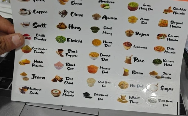 🛒 Kitchen Organizer Sticker 40 aprox sticker in each sheet  ✅ – Keep your kitchen neat & labeled!  ( packs of 10 sheets )