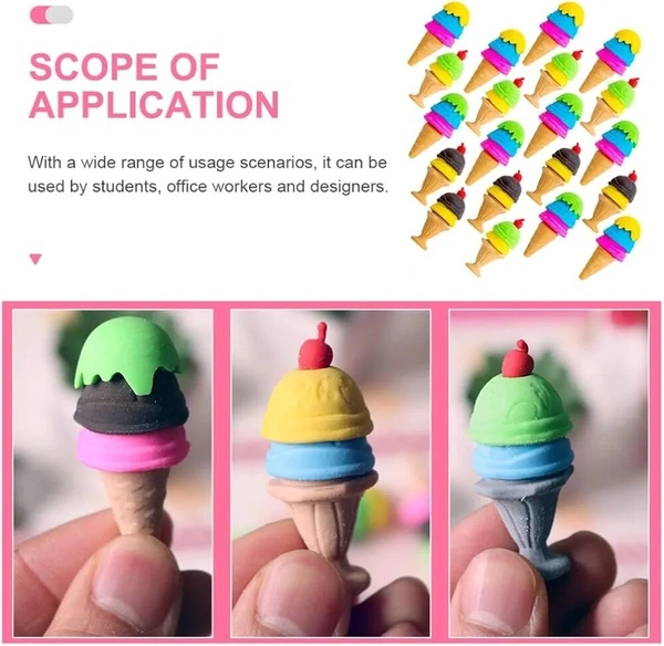 New mini icecream erasers Box of 48 pcs