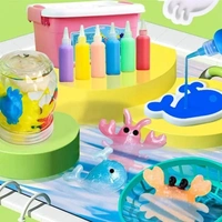 Diy Colorful Magic Jelly 3d mold making toy kit for kids*  Kit contains 4 random color random molds 4 60 ml bottle 1 Brush 1 Spatula 1 Sieves 1 packet of elf tablet 1 box