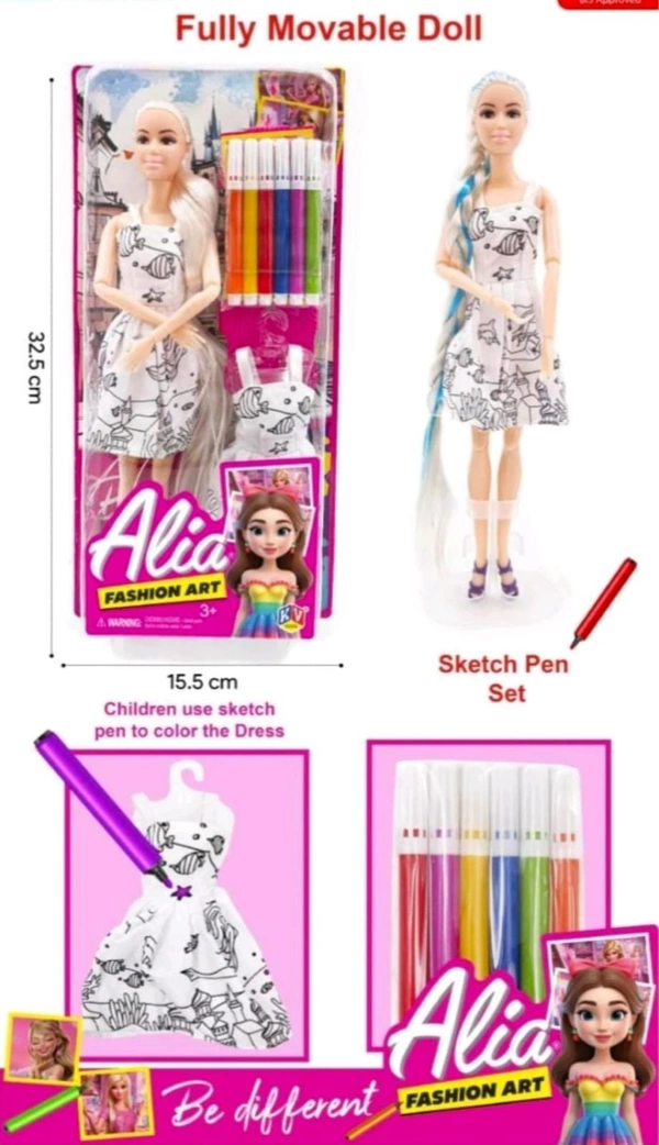 Now design your doll the way you want With diy fashion art doll