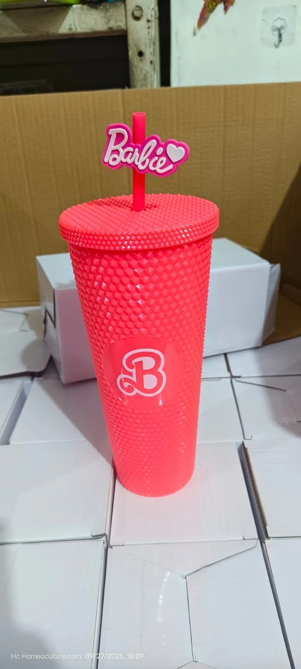 Barbie acrylic tumblers box packing   1200ml one pc  - Red