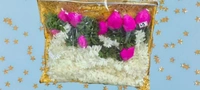 Gajra lotus bud hanging Set of 10 strings 3 feet each.Comes in bag packing 