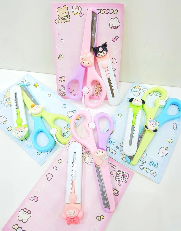 Scissor with cutter Bear and kuromi theme available