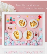 Baby Clay Hand and Foot Printing Kit with Frame for 0-5 Year Old (Decorative Accessories Included) | New Born Baby Kids Gifts | First Birthday