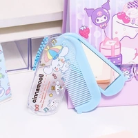 Cartoon foldable mirror with comb keychain.Color random only