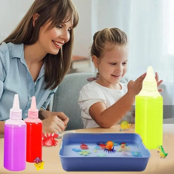 Diy Colorful Magic Jelly 3d mold making toy kit for kids*  Kit contains 4 random color random molds 4 60 ml bottle 1 Brush 1 Spatula 1 Sieves 1 packet of elf tablet 1 box