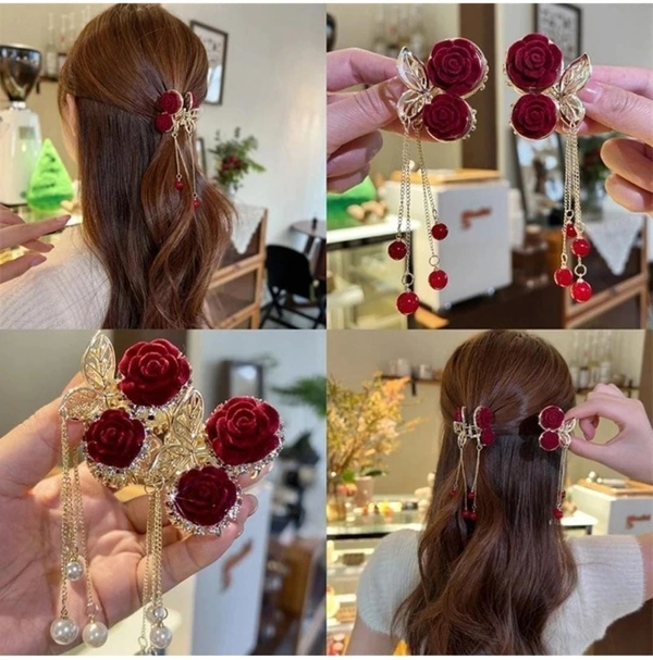 Rose clip Metal hair claw clip Premium quality
