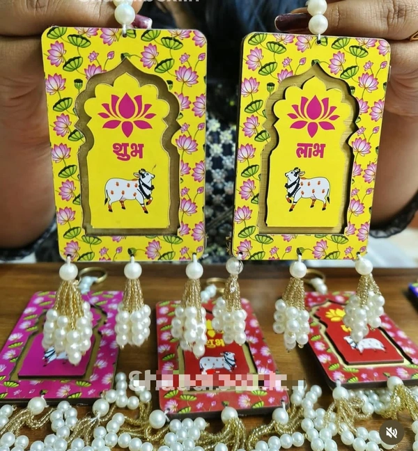 Mdf shubh labh.Colors available red, green and yellow