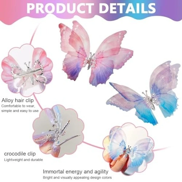 Fairy Spirit Dynamic Tulle Butterfly Car Sticker, High-end Edge Sticker for Photography, Stylish and Good-looking Car Accessory Home Decor pack of 10