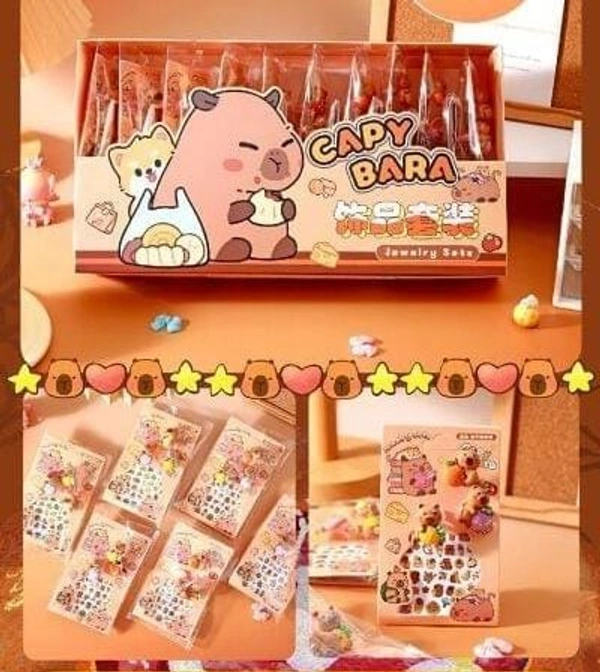 Nail art cum jewellery kit cards Capybara and kuromi available pack of 10 cards
