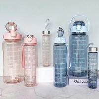 Set of 3 motivational bottle in new transparent look Capacity 2000ml/900ml/300ml Color random only