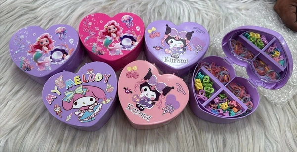 heart shape accessories box with mirror Accessories included. Color random only