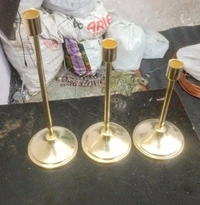 Candle holder stand Metal iron with brass coating.Size 11.5/9.5/7.5 inches Box packing