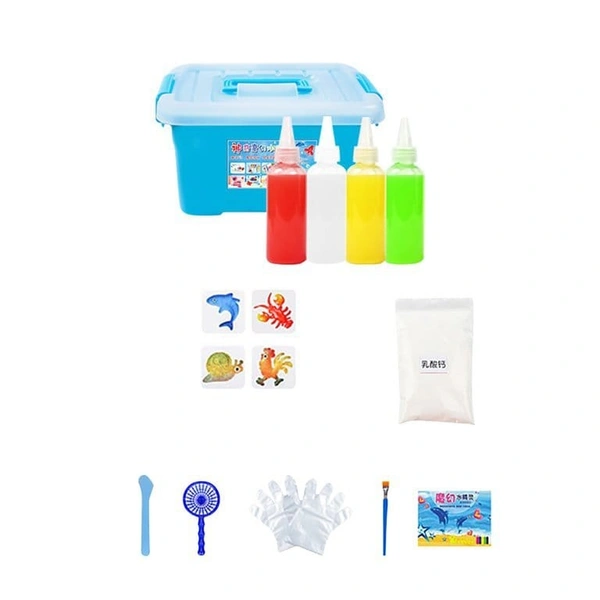 Diy Colorful Magic Jelly 3d mold making toy kit for kids*  Kit contains 4 random color random molds 4 60 ml bottle 1 Brush 1 Spatula 1 Sieves 1 packet of elf tablet 1 box