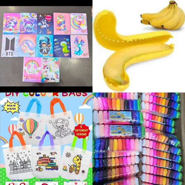Navratri Combo 1  1 DIY Bag 1 Banana Cover 1 DIY Clay 1 Small Diary  (each combo moq 6)