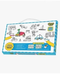 New doodle mats diy kit Reusable 2 themes available vehicle and animal Included in box are 2mats and markers 