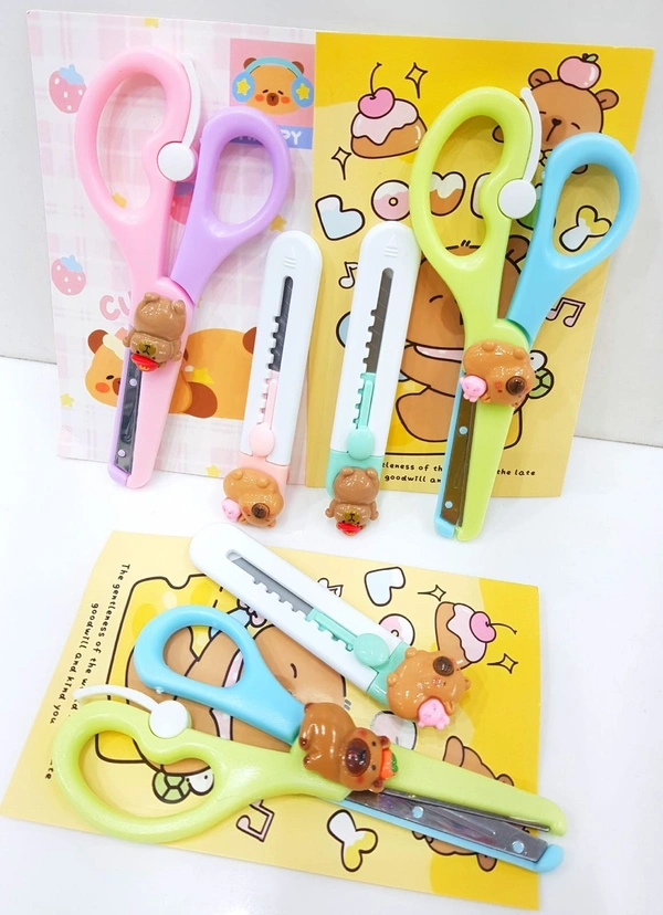 Scissor with cutter Bear and kuromi theme available
