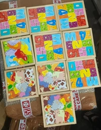 Multi designs wooden puzzles  Design random only no choice possible Real pic shared