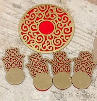 New mdf rangoli set 3 designs available Elephant, hand and kalash  Buy 1 set with wax tealight 