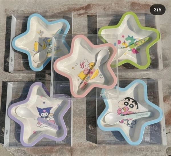 New design added in melamine plate set for kids