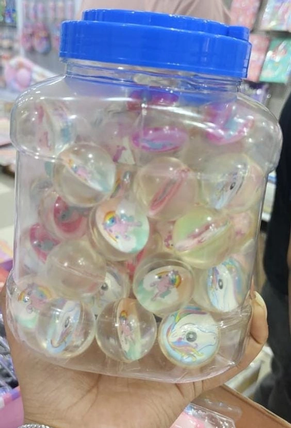 beautiful design crystal clear unicorn crazy bouncing ball.   70 pc boxes